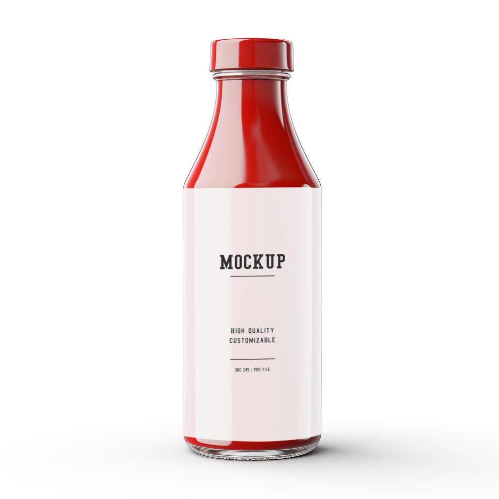 Free Download Ketchup bottle design mockup