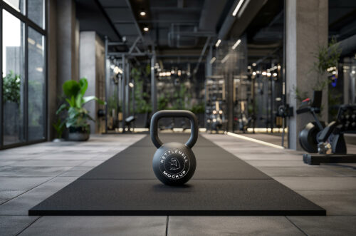 Free Download Kettlebell Mockup in Gym