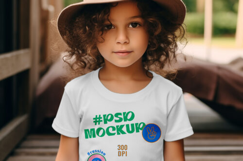 Free Download Kids t-shirt design mockup