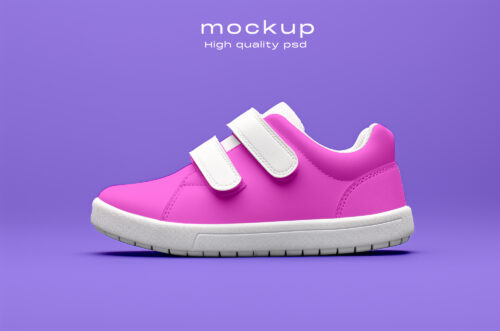 Free Download Kids velcro shoes design mockup