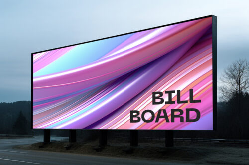 Free Download Large billboard PSD mockup template-