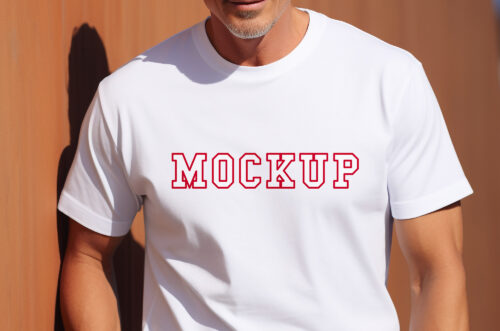 Free Download Male front view t-shirt mockup