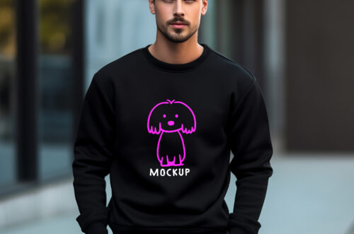 Free Download Men's high quality sweatshirt mockup