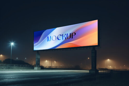Free Download Night outdoor advertising template