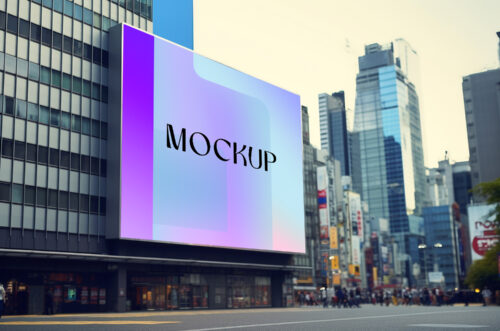 Free Download Outdoor advertising photoshop mockup