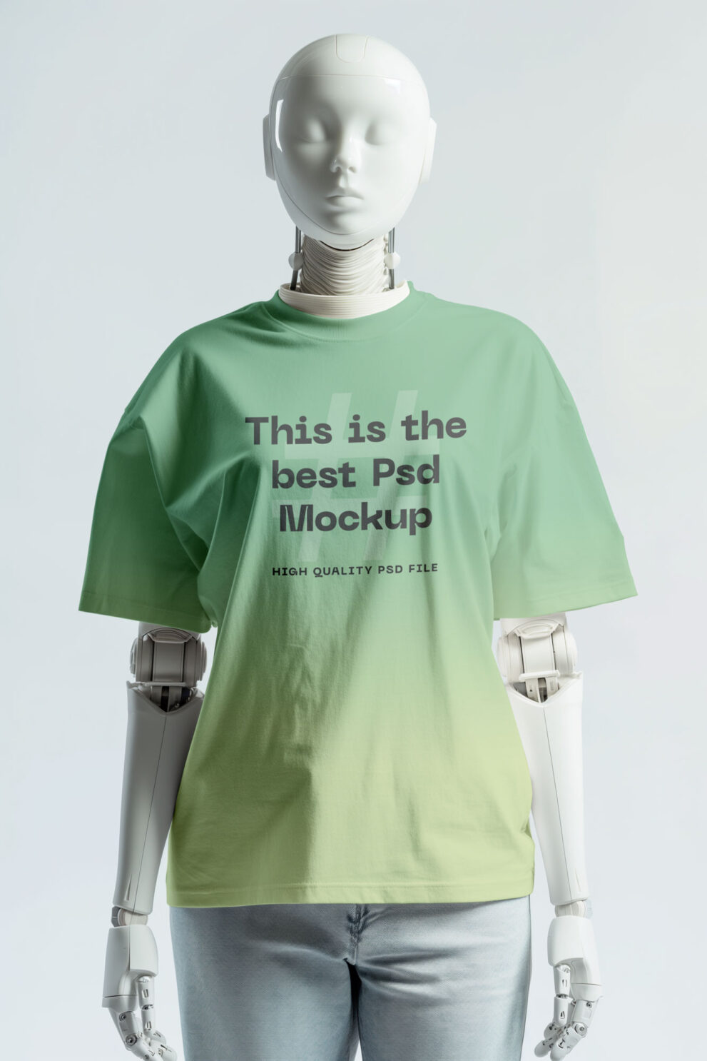 Free Download Oversized robot t-shirt template