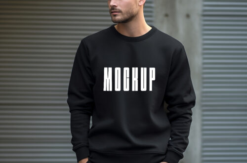 Free Download Photoshop men sweatshirt mockup