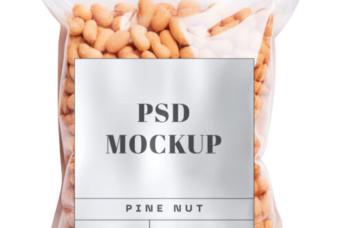 Free Download Pine nut pouch PSD mockup