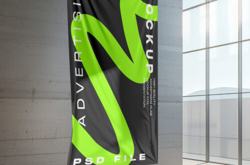 Free Download Premium flag banner hd mockup