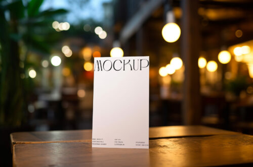 Free Download Restaurant Menu Card Holder Mockup