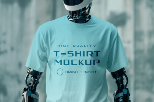 Free Download Robot apparel mockup PSD-