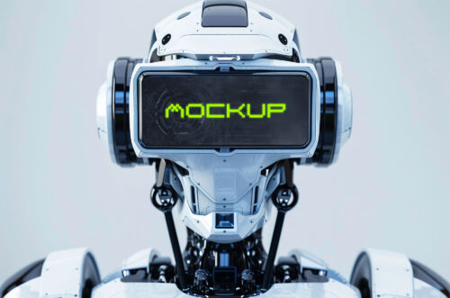 Free Download Robot helmet screen mockup