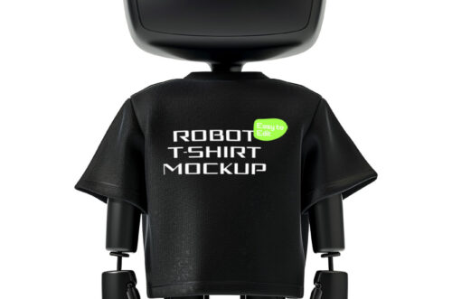 Free Download Robot oversized t-shirt mockup