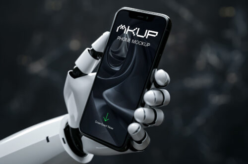 Free Download Robot smartphone mockup