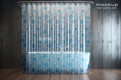Free Download Shower curtain PSD mockup