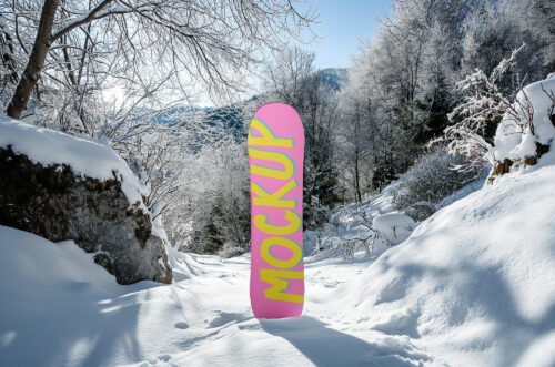 Free Download Snowboard Mockup Outdoor