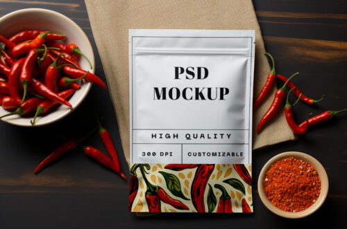 Free Download Spice zip pouch mockup-
