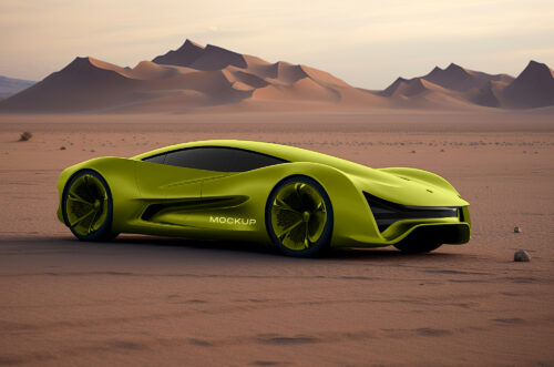 Free Download Sports car template in desert