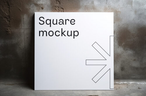 Free Download Square paper showcase mockup