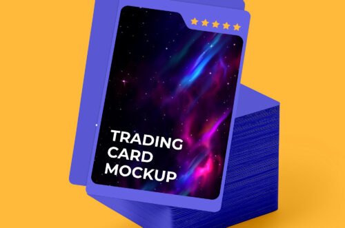 Free Download Trading card PSD mockup