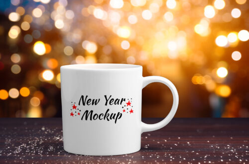 Free Download Ultra hd new year mug PSD mockup