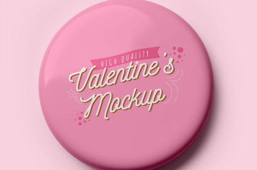 Free Download Valentine badge design PSD mockup