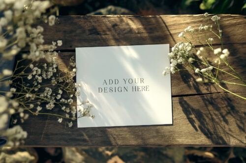 Free Download Wedding card design mockup