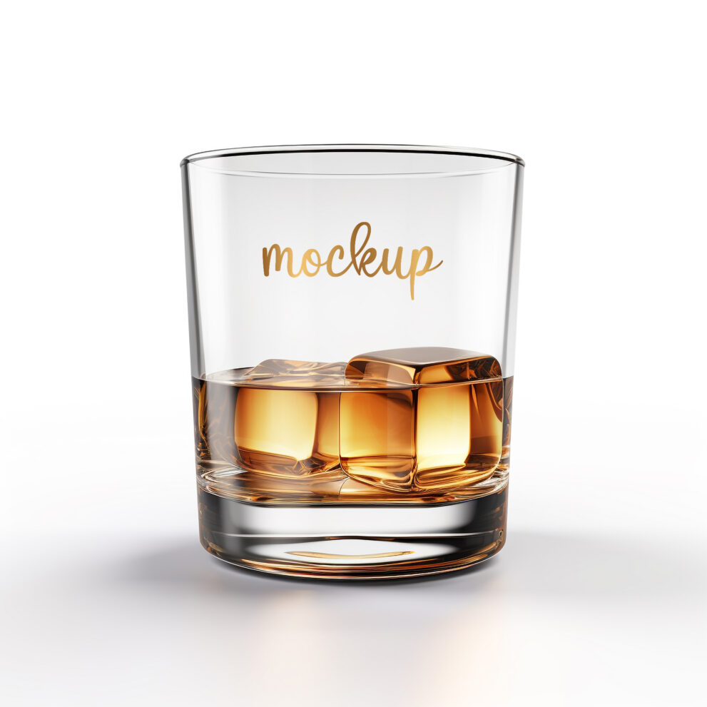 Free Download Whisky glass design mockup