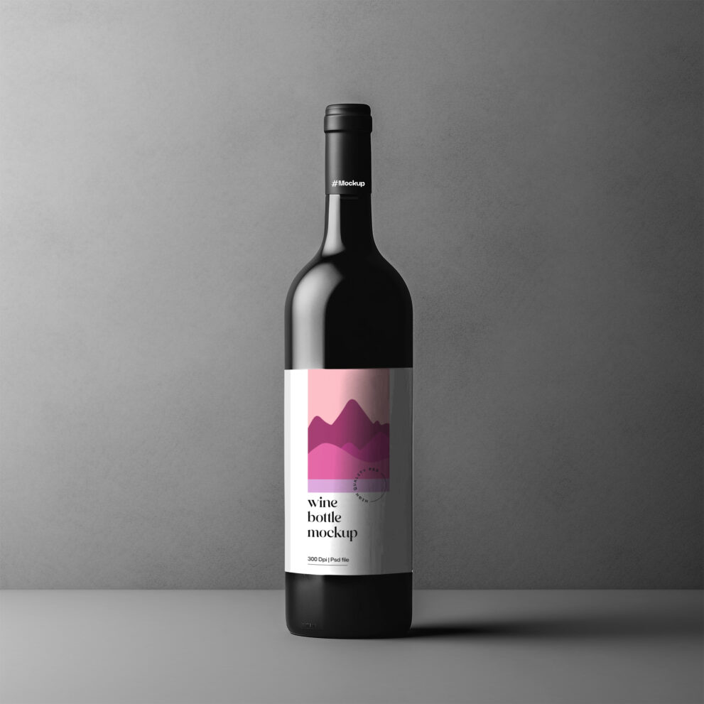 Free Download Wine bottle mockup generator