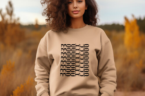 Free Download Woman sweatshirt PSD mockup template-
