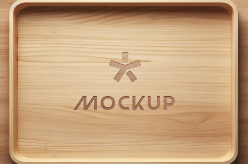 Free Download wooden tray photoshop mockup